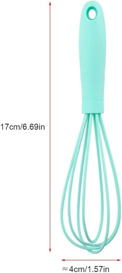 Navy Blue Silicone Whisk, Mini Silicone Whisks Multifunctional Manual Egg Beater Mixer Bake Tool for Blending Whisking Stirring Cooking Home and Kitchen
