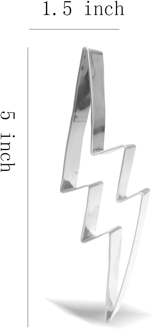 Lightning Bolt Cookie Cutter - 5.1 x 1.5 inch- Stainless Steel