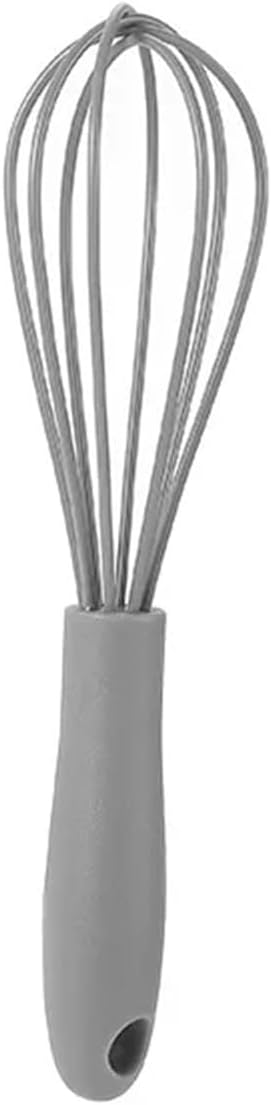 6 Inch Handheld Manual Mixer Silicone Stainless Steel Whisk for Whipping Cream Beating Eggs Mixing Flour Baking Tool(GRAY)