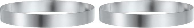 HARFINGTON 2Pcs Round Cake Ring 5.5 x 1 Inch Seamless Stainless Steel Pastry Mousse Dessert Ring Mirror Coating for Baking Cooking English Muffins Crumpet Making Tool