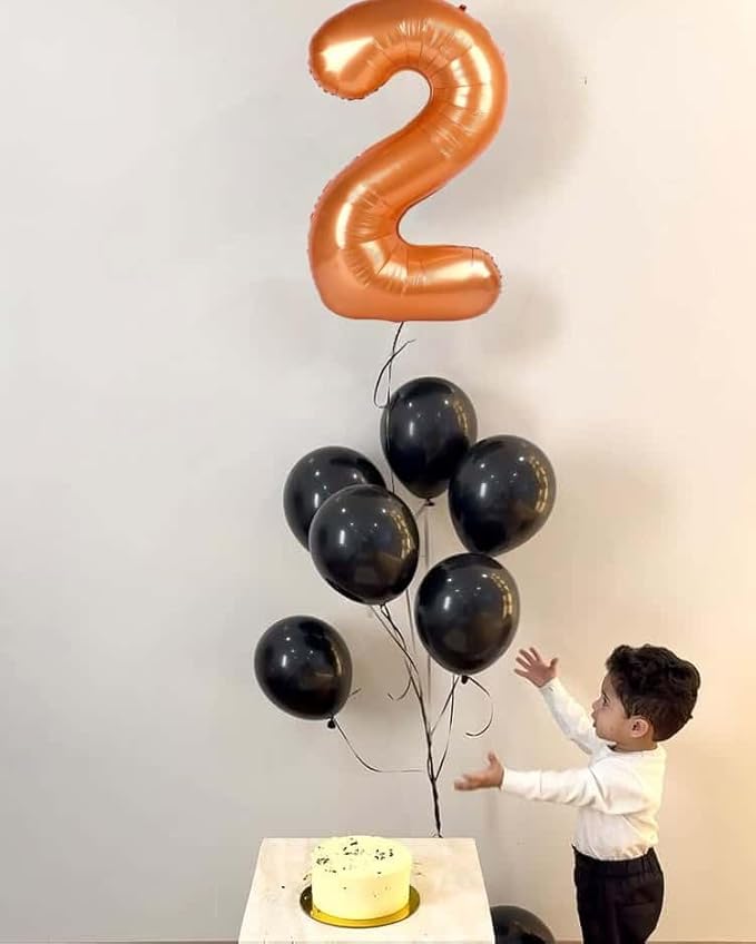 Orange Number 5 Balloon 40 Inch, 5th Birthday Party Decorations for Children, Giant 5 Foil Balloon for Party Supplies