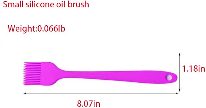 Silicone Basting Brush, Heat Resistant Oil Pastry Brush for Cooking Baking Grilling BBQ, 8 Colors ，Green, Orange, Blue, Pink, Red, Purple, Black, Yellow (Pink)