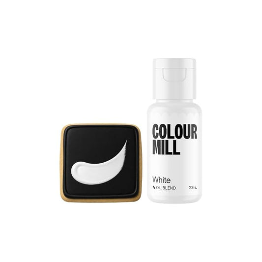 Colour Mill Edible Food Paint – Vibrant Cake & Fondant Decorating Colors for Cookies, Chocolate, Royal Icing & Desserts 20 Milliliters - Matte White