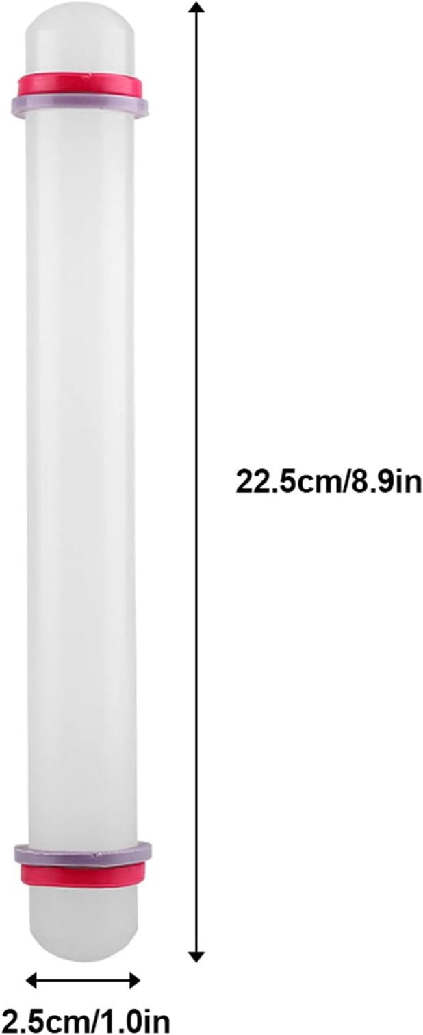 9 Inch Non-Stick Dough Roller With Thickness Rings - Rolling Pin Fondant - Sugar Fondant Cake Roller For Pies and Cookies