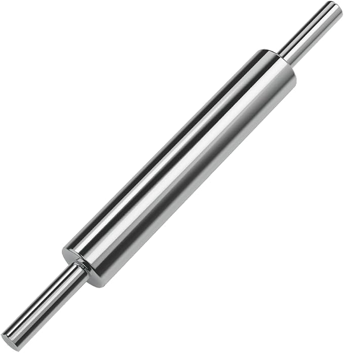 Rolling Pin (17 Inches) –304 Stainless Steel Roll Pins for Baking Pizza Dough Pie Cookie-Dough Roller& Smooth Construction - Essential Kitchen Utensil
