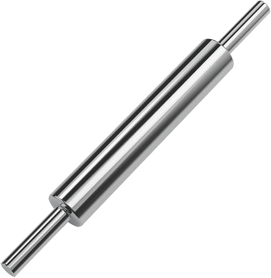 Rolling Pin (17 Inches) –304 Stainless Steel Roll Pins for Baking Pizza Dough Pie Cookie-Dough Roller& Smooth Construction - Essential Kitchen Utensil