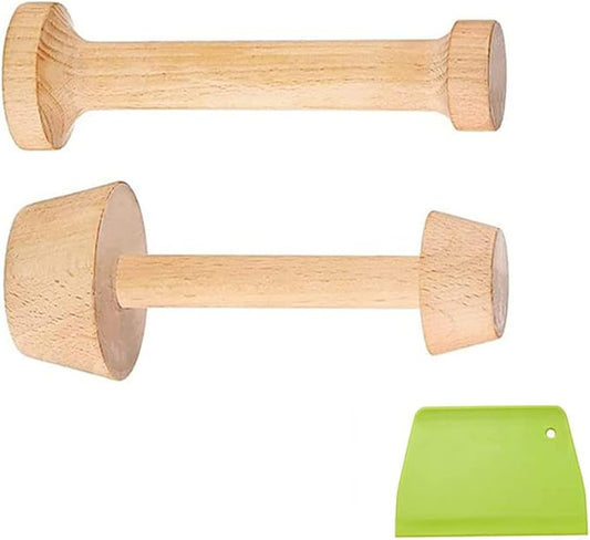 Wooden Double Sided Egg Tart Mold Tamper DIY Pastry Baking Shaper Tool | Practical Kitchen Baking Accessory for Making Egg Tarts, Pecan Pie, Cheesecake & Various Desserts