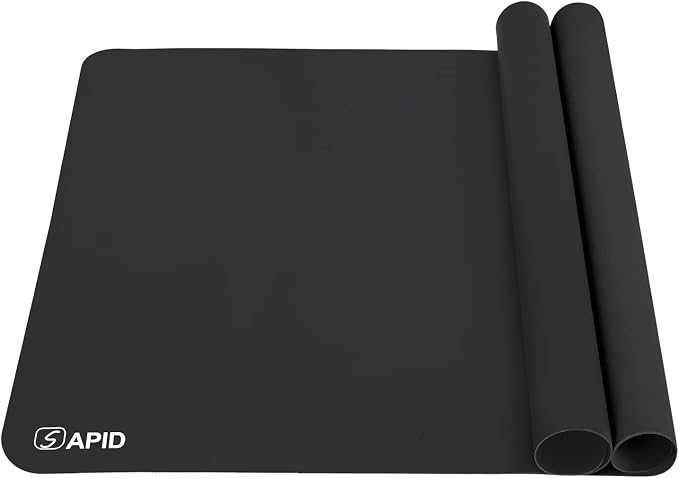 Sapid 2Pcs Thick Silicone Mat for Crafts, Nonstick Silicon Sheet for Epoxy Resin, Jewelry Mold Casting, Art Painting Mats, Food Grade Pastry Mat, Heat- Resistance Placemats (20"×27.9", Black)