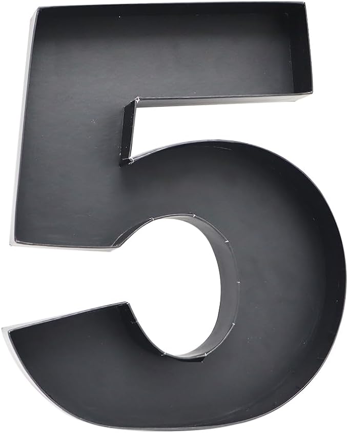 12inch Cardboard Number Fillable Food Tray Box for Charcuterie, Cupcake Arrangement,Birthday Anniversary (Black 5)