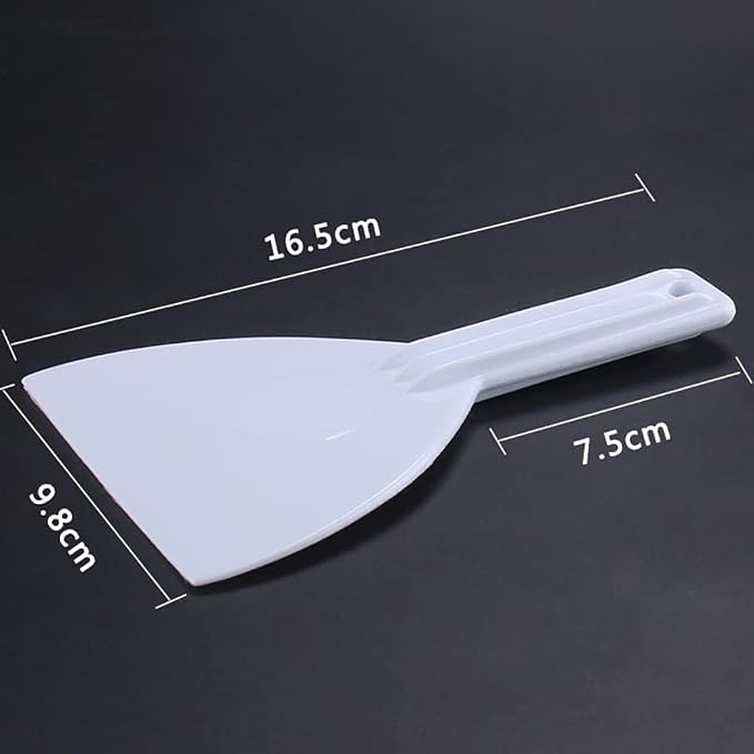 2 Pcs White Plastic Dough Scraper Cutters, Bread Chopper Separator, Flour Scraper, Cake Smoother, Kitchen Cutting Tool with Handle