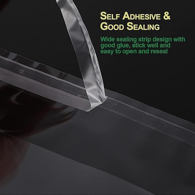 100 pcs Clear 9" x 12" Self Seal Cello Cellophane Bags Resealable Adhensive Plastic Bags 1.4 mils OPP Bag for Packaging Clothing, T Shirts, Art Printings ,A4 Paper, Party Decorative Gift,Acid Free