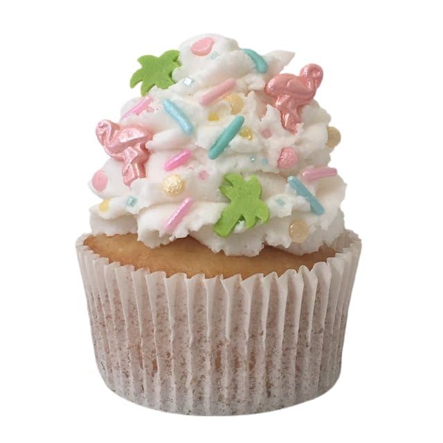 COOL MOM SPRINKLES Palm Springs Flamingo Sprinkles (4 oz.) – Tropical Beach Summer Themed Sprinkles for Decorating Ocean Cakes, Cupcakes, Cookies & Desserts – Mixed in the USA/Gluten-Free