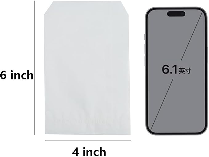 Volanic 100PCS 4X6 Inch Semi-Transparent Glassine Waxed Paper Treat Bags for Party Favor Bakery Cookies Sandwich Soap Packing