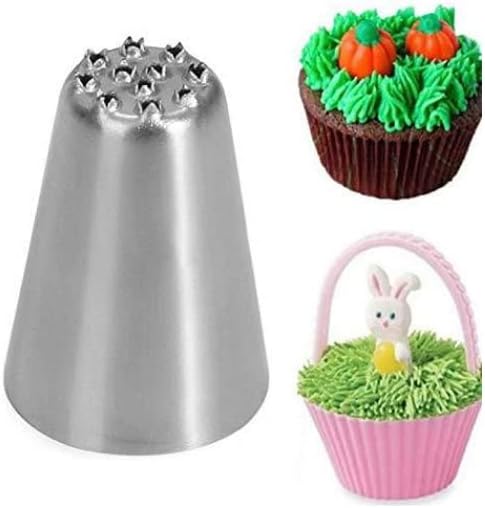 HLLMX 3 PCS Grass Cream Icing Piping Nozzles Tips Set Stainless Steel Pastry Tools Stainless Steel Russian Piping Tips DIY Decor BakingTool for Cake Cookies Decorating,Pastry Fondant