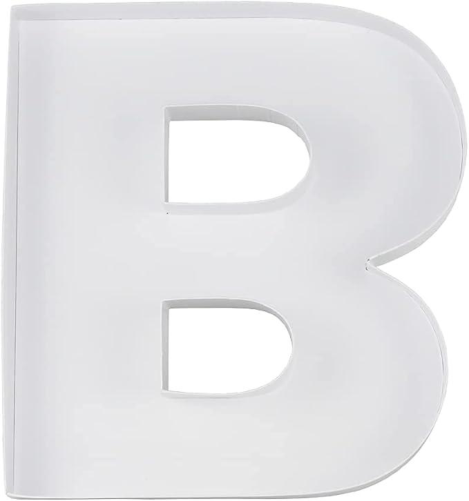 WENPACK 12.5" Cardboard Fillable Letter Shaped Mache Charcuterie Sweets Candy Decorative Box with Clear Lid (White, B)