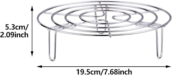 2Pcs Steam Rack, Heavy Duty Steaming Rack Stand, Stainless Steel Round Steamer Cooling Rack Trivet, Pot Steamer Insert Food Stand, Steaming Cookware Accessories(Size:19.5cm/7.68in)