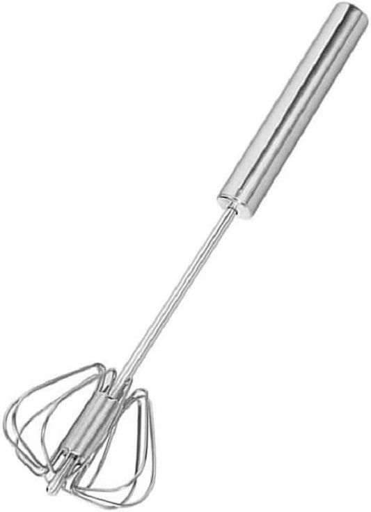 Stainless Steel Whizzy Whisk, Semi Automatic Whisk Egg Whisks Mixer for Stirring, Blending, Whisking, & Beating Blender, Hand Push Mixer (10 inches)