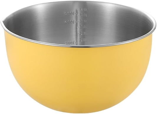304 Stainless Steel Mixing Bowls with Lids, Nested Metal Bowl Set for Cooking Salad Dough Egg Whisking, Stackable Kitchen Prep Storage Containers(16CM Yellow)