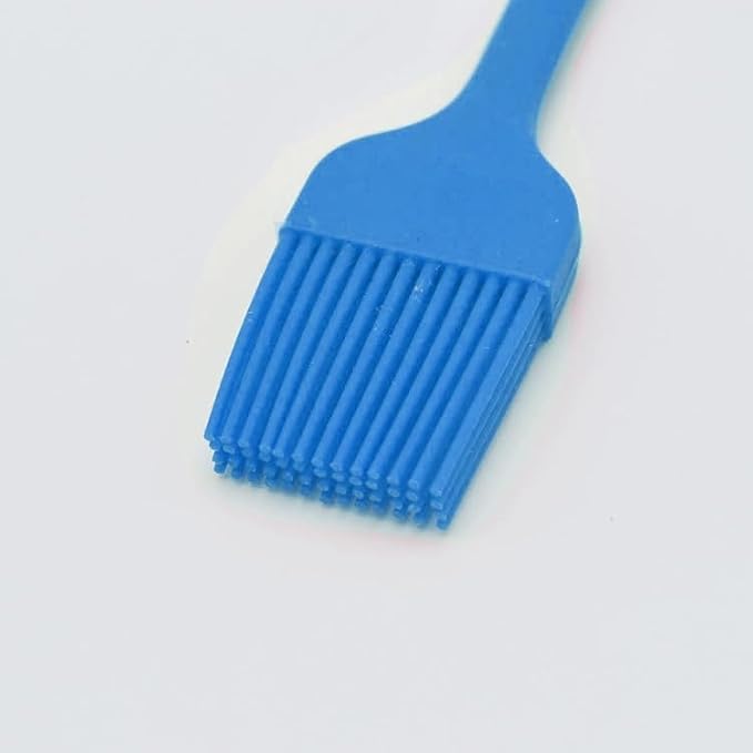 Silicone Basting Brush, Heat Resistant Oil Pastry Brush for Cooking Baking Grilling BBQ, 8 Colors ，Green, Orange, Blue, Pink, Red, Purple, Black, Yellow (Blue)