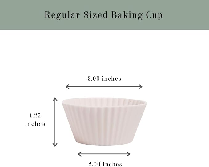The Silicone Kitchen Reusable Silicone Baking Cups, Non-Toxic, BPA Free, Dishwasher Safe, Regular, Pack of 12, Designer White