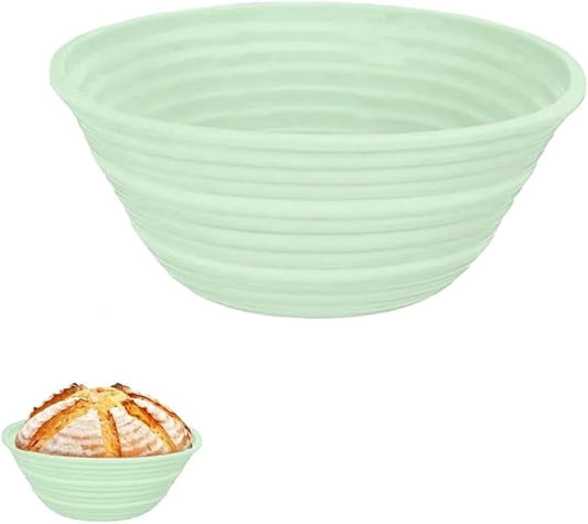 Banneton Bread Proofing Baskets,Silicone Sourdough Bread Baking Supplies, Bread Proofing Baskets for Sourdough, 9.3" Round Collapsible Sourdough Baking Basket (Green round)