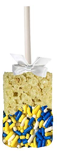 Yellow Blue White Cake Pop Cookie Cupcake Cakes Semi-Sweet Edible Confetti Decorations Sprinkles Desert Jimmies Toppers 6oz Bag