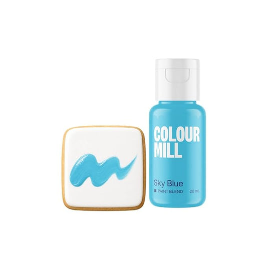 Colour Mill Edible Food Paint – Vibrant Cake & Fondant Decorating Colors for Cookies, Chocolate, Royal Icing & Desserts 20 Milliliters - Matte Sky Blue