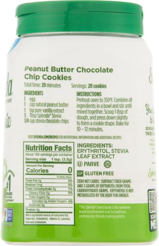 SPLENDA Stevia Zero Calorie Sweetener,Plant Based Sugar Substitute Granulated Powder,19 oz Jar,(Pack of 2)
