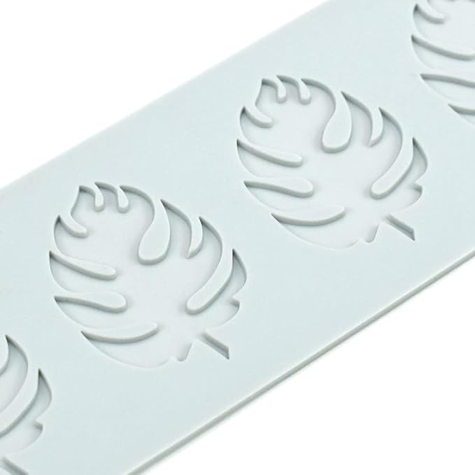 Fondant Silicone Moulds Tropical Leaves Silicone Imprint Mat Gum Paste Press Mold for Cake Chocolate Cupcake Decorating Cake Toppers Candy Cookies Resin Sugarcraft (C_7.72x2.72x0.12inch)
