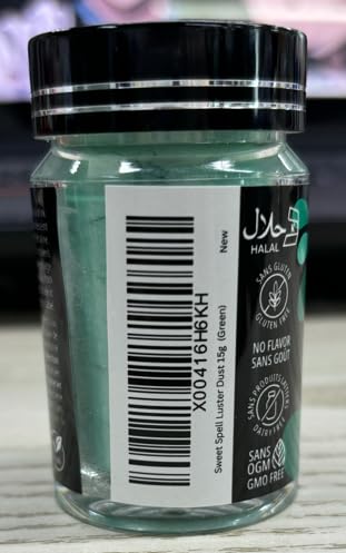 Sweet Spell Luster Dust Edible Glitter (15g) - Shimmer Pearl Dust Powder for Decorating Cakes, Chocolate, Drinks, Cocktails - 100% Edible, Food Grade, Vegan, Gluten-Free (Mermaid Green)