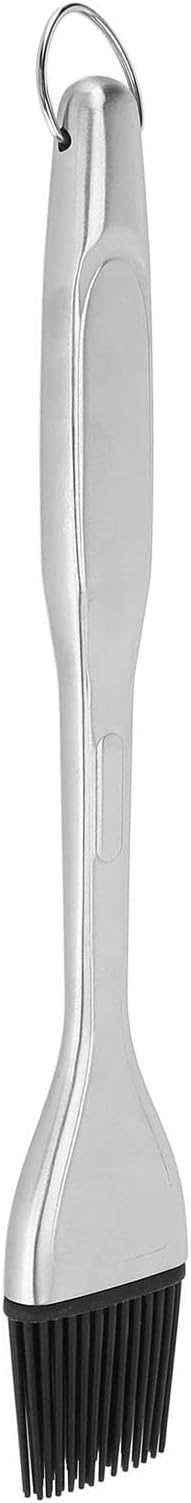 Silicone Basting Brush with Stainless Steel Handle | Heat Tolerant Up to 600°F for Baking/Grilling/BBQ | Non - Shedding Filaments, Easy to Maintain Dishwasher Safe Oil Brush (New black handle)