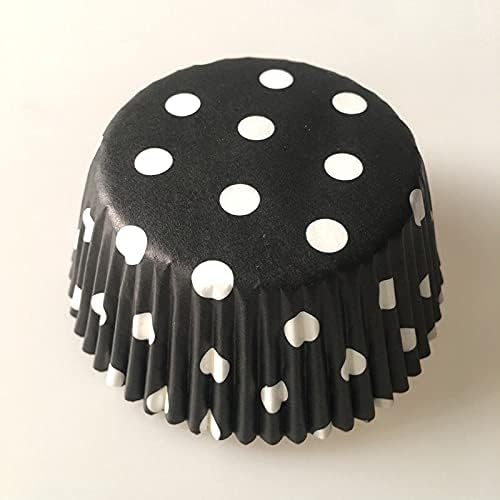 Black and White Polka Dot Paper Muffin Cupcake Liners case Baking Cups 100 pcs,Standard Size 2x1.25inch