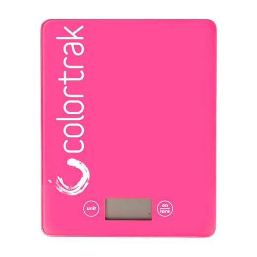 Colortrak Digital Scale, Tempered Glass Scale for Measuring Fits Most Color Trays and Stations, Measures Quantities in lb, oz, ml, g, kg, Sleek 8" x 6.5" Design