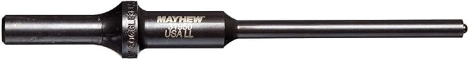 Mayhew Tools 31950HT Pneumatic Roll Pin Punch, 1/4" x 6" Hang Tag, Black Oxide Finish