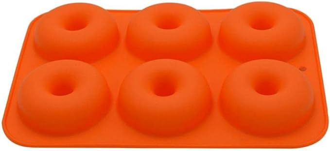 6 Cavity Silicone Donut Baking Pan Heat Resistance Muffins Bakeware Cookies Baking Tray Cake Decorating Tools Random Color