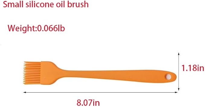 Silicone Basting Brush, Heat Resistant Oil Pastry Brush for Cooking Baking Grilling BBQ, 8 Colors ，Green, Orange, Blue, Pink, Red, Purple, Black, Yellow (Orange)