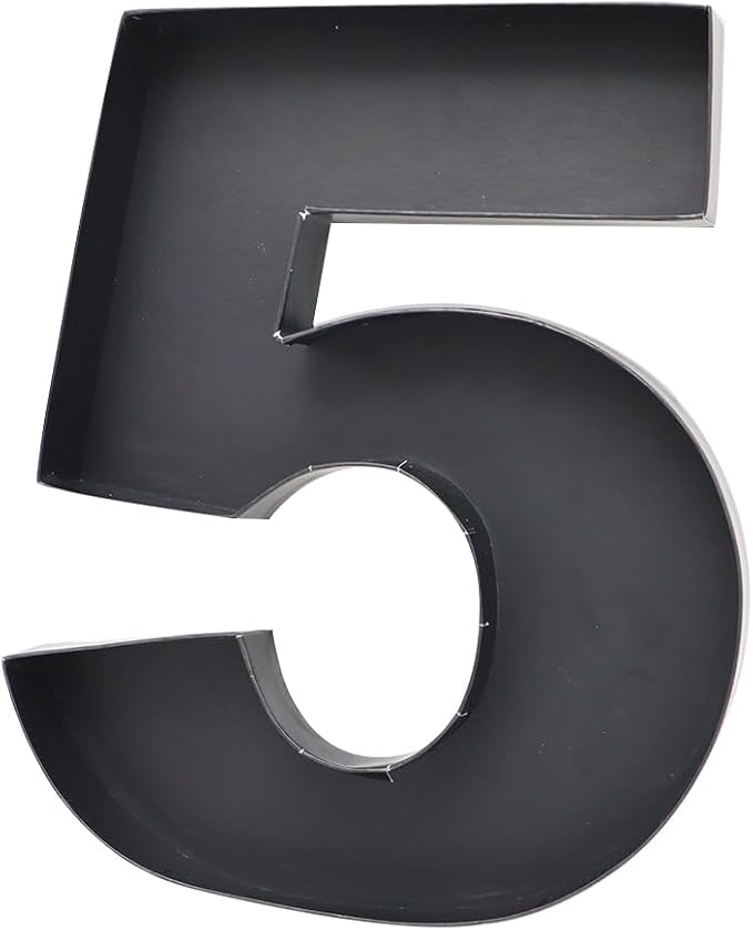 12inch Cardboard Number Fillable Food Tray Box for Charcuterie, Cupcake Arrangement,Birthday Anniversary (Black 5)