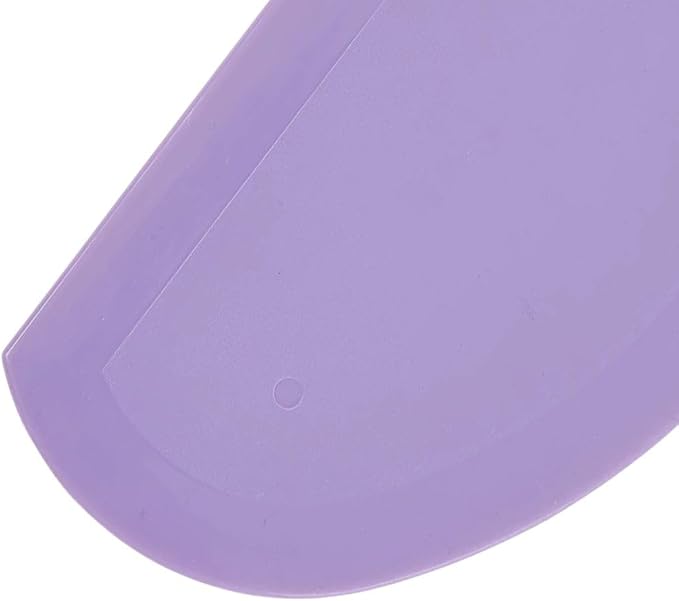 Soro Essentials- 7-1/2" x 4” Dough Scrapers Purple Color Plastic Set of 6- Food Safe Plastic Bowl Scraper Sharp Edge Scraper Bench Scraper Bakeware Decorating Tools Sculpting Modelling Tools