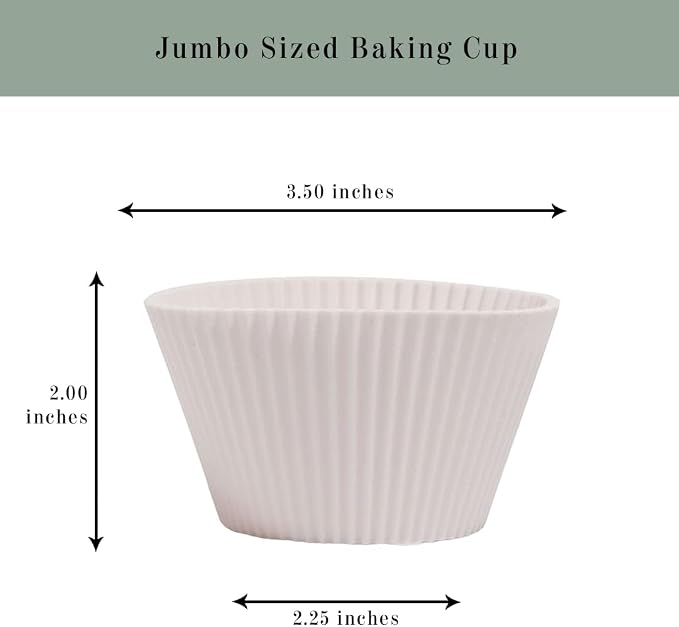 The Silicone Kitchen Reusable Silicone Baking Cups, Non-Toxic, BPA Free, Dishwasher Safe, Jumbo, 12 Pack, Designer White