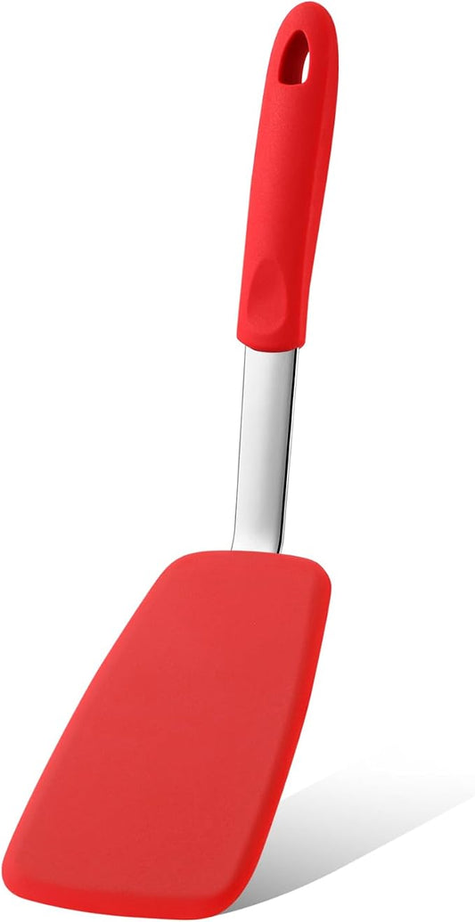 Large Silicone Spatula Flexible Silicone Cookie Spatula Heat Resistant Lagre Pancake Turner for Kitchen Use Nonstick Cookware No Scratch Cooking Flipper for Egg Pancake