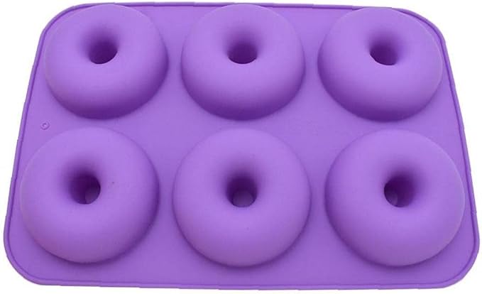 6 Cavity Silicone Donut Baking Pan Heat Resistance Muffins Bakeware Cookies Baking Tray Cake Decorating Tools Random Color