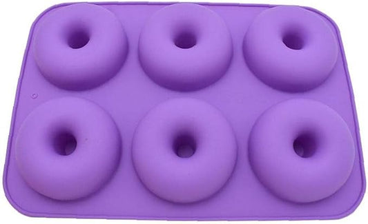 6 Cavity Silicone Donut Baking Pan Heat Resistance Muffins Bakeware Cookies Baking Tray Cake Decorating Tools Random Color