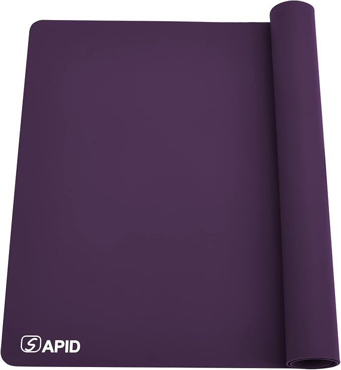 Sapid Extra Large Silicone Sheet for Crafts, Thick Silicone Jewelry Casting Mats, Nonstick Nonslip Silicon Mat for Epoxy Resin, Art Painting, Heat- Resistance Counter Mat (20"×27.9", Purple)