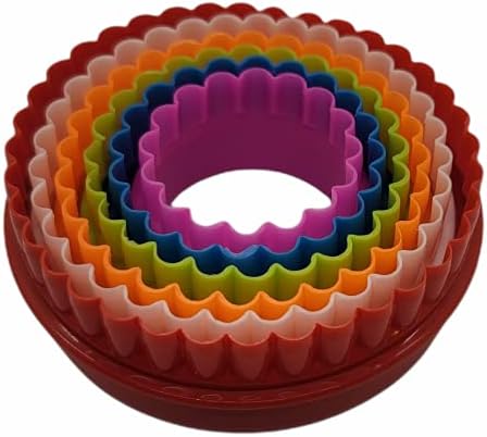 Handy Housewares 6pc Scalloped Biscuit/Cookie Dough Cutter Set, Round & Flower Edged, Dishwasher Safe, Plastic (3 Sets)