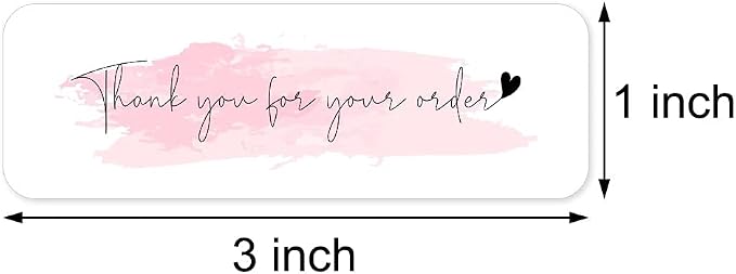 1inch x 3inch Thank You for Your Order Stickers, Pink Decorative Sealing Stickers for Delivery, Decoration, Gifts, Packaging, 120 Labels Per Roll, 1 roll