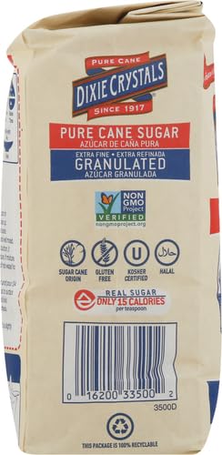 Imperial Sugar Dixie Crystals Extra Fine Granulated Sugar, 2 lb