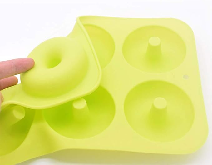 Silicone Donut Non Stick Durable Baking Tray Set for Homemade Donuts 2pcs 10.23 X 7.08 in (As Shown)