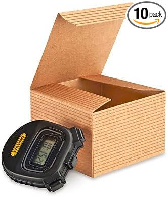 A1 Bakery Supplies Preimer High Kraft Pinstripe Brown Treat Gift Boxes (3 in X 3 in X 2 in 10 pk)