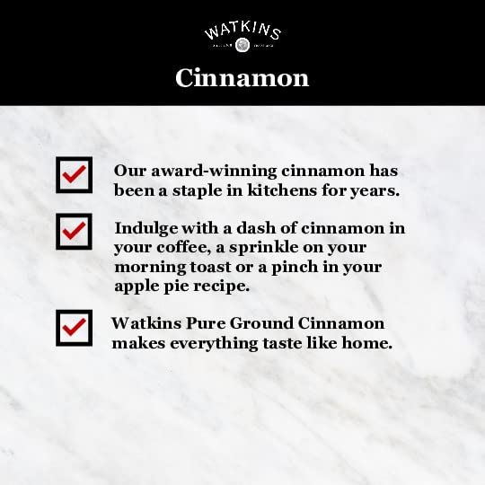 Watkins Gourmet Organic Spice Jar, Ground Cinnamon, 2.5 Ounce Jar, 3 Count