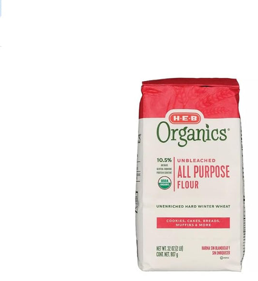 H-E-B Organics Unbleached Flour - 1 bag (2 lbs, All Purpose Flour)